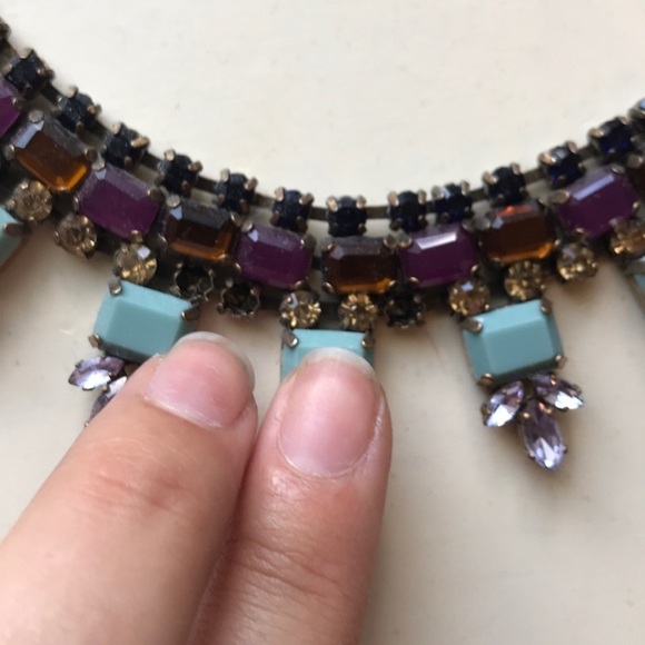 J. Crew blue and purple chunky necklace - Picture 4 of 5